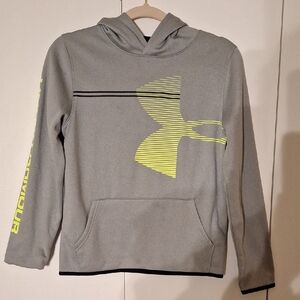 Under Armour Kids Hoodie in Gray with Neon Yellow Highlights